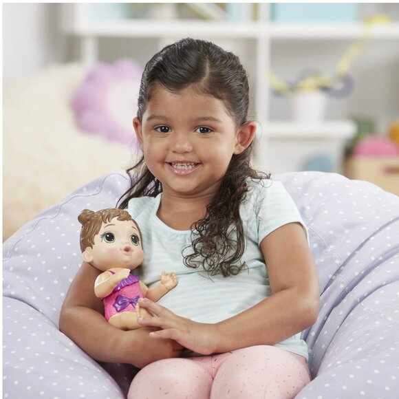 Baby Alive Splash\'n Snuggle Baby Brown Hair Doll For Water Play, With Accessori - Picture 3 of 6